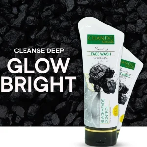 Face Wash | Chando Naturals Charcoal Blackheads Control Face Wash 100ml Daily Cleanser for Oily and Combination Skin