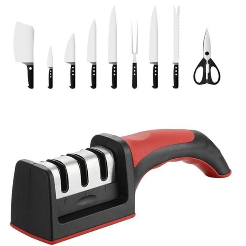 3-in-1 Knife Sharpener Set with Ceramic Peeler - Image 9