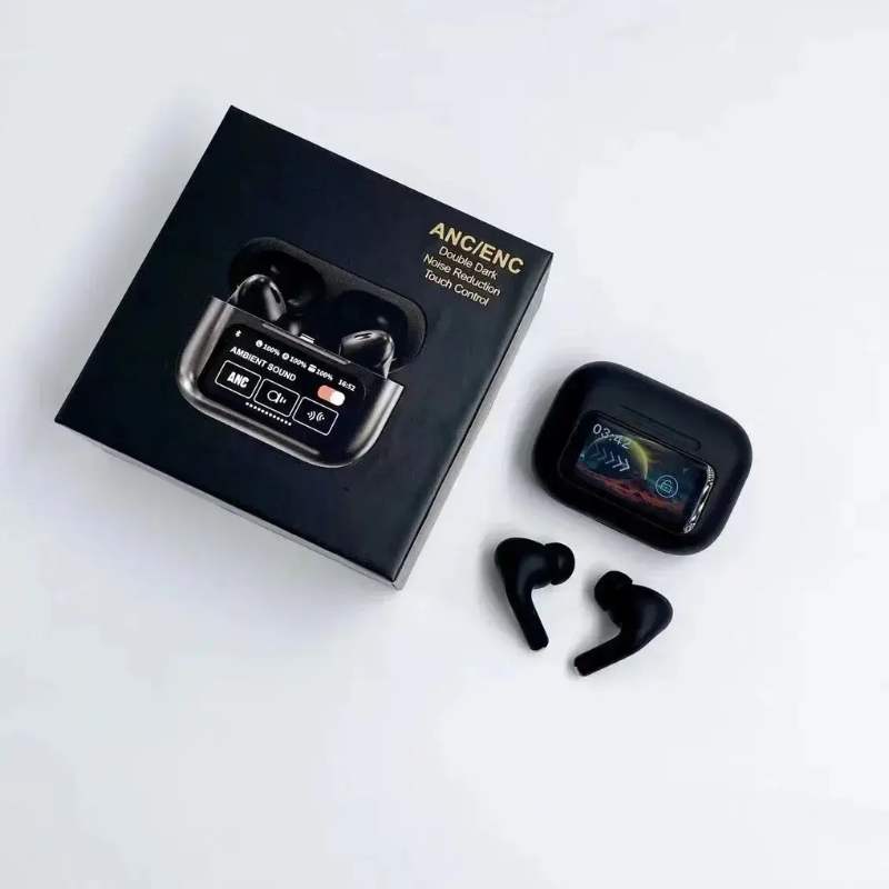 Black A9 Pro ANC Bluetooth 5.4 Wireless Earbuds - Image 3