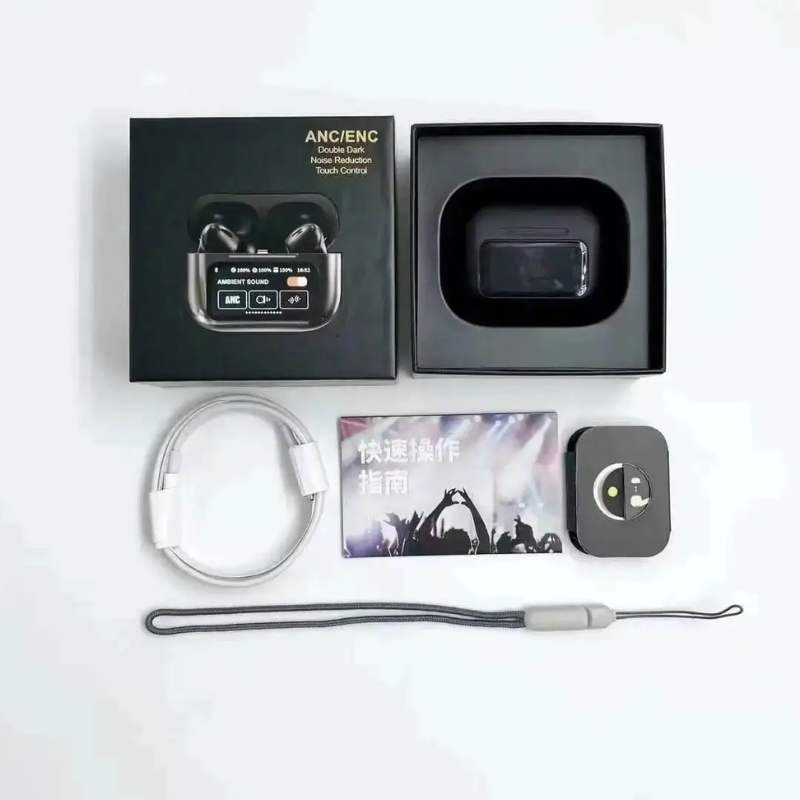Black A9 Pro ANC Bluetooth 5.4 Wireless Earbuds - Image 4