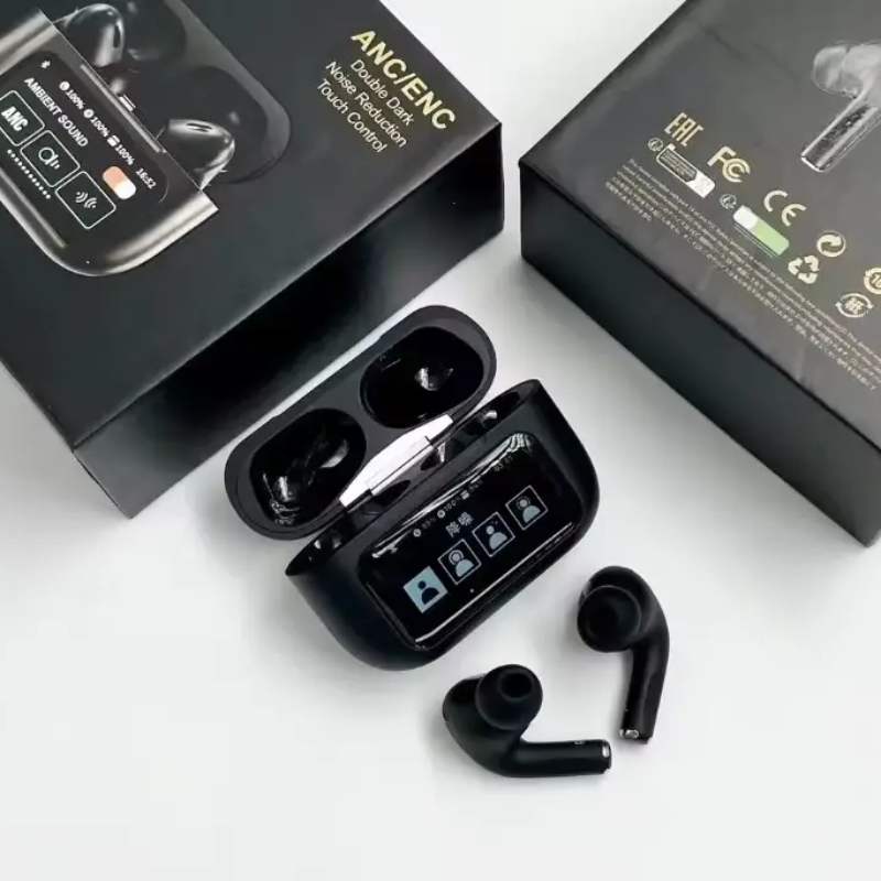 Black A9 Pro ANC Bluetooth 5.4 Wireless Earbuds - Image 5