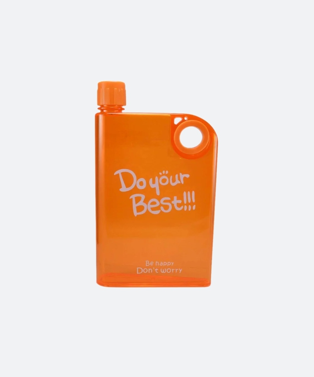 Orange Ultra Slim Notebook Style Water Bottle 380ml - Image 2