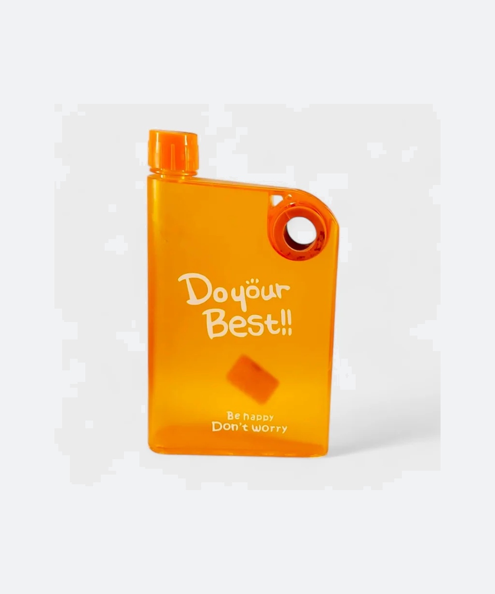 Orange Ultra Slim Notebook Style Water Bottle 380ml
