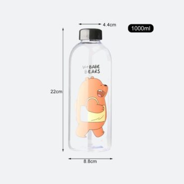 We Babe Bears Frosted Plastic Water Bottle with Straw 1000ml