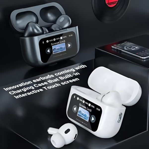 Black A9 Pro ANC Bluetooth 5.4 Wireless Earbuds