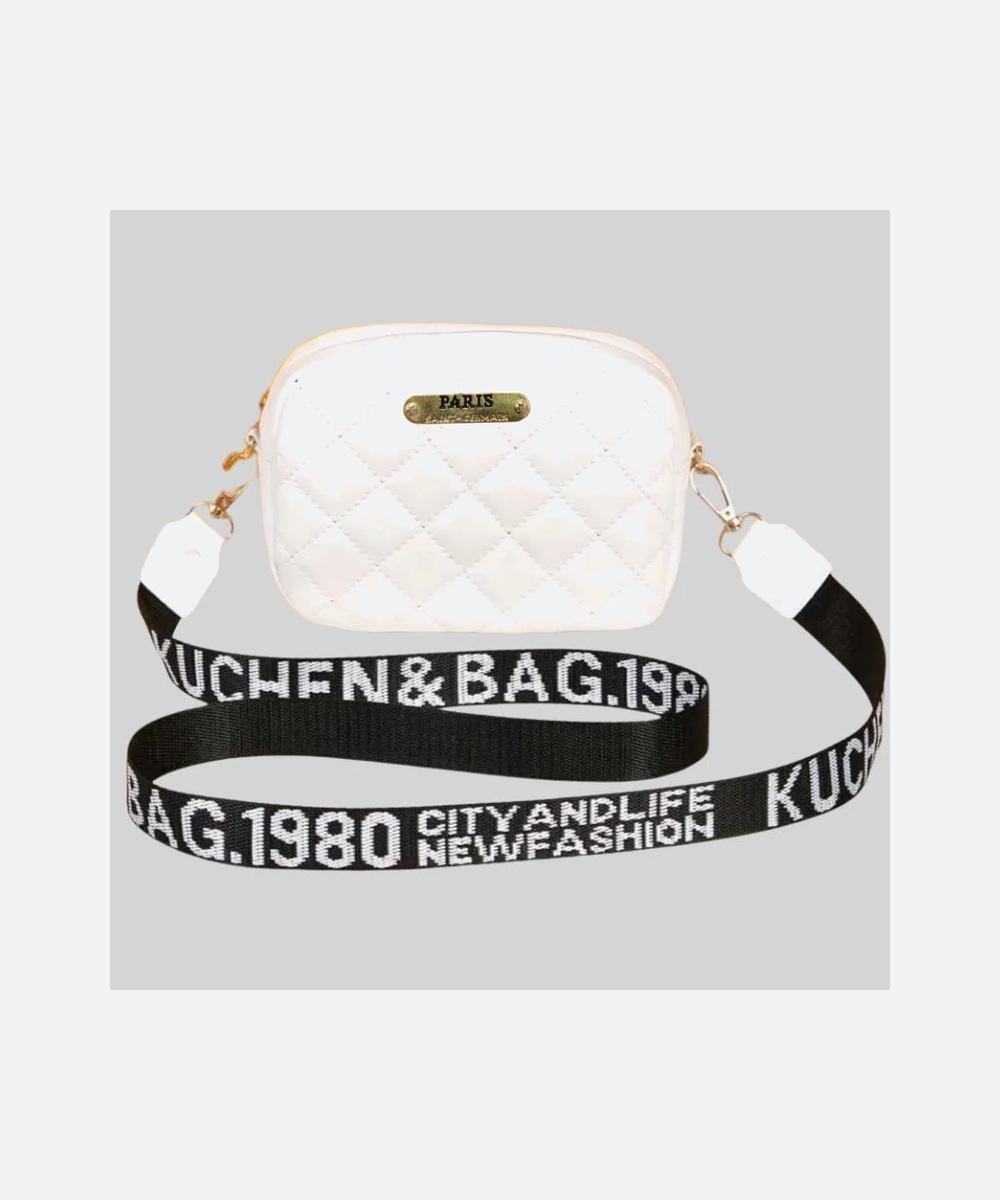 White Leather Handbag for Girls & Women